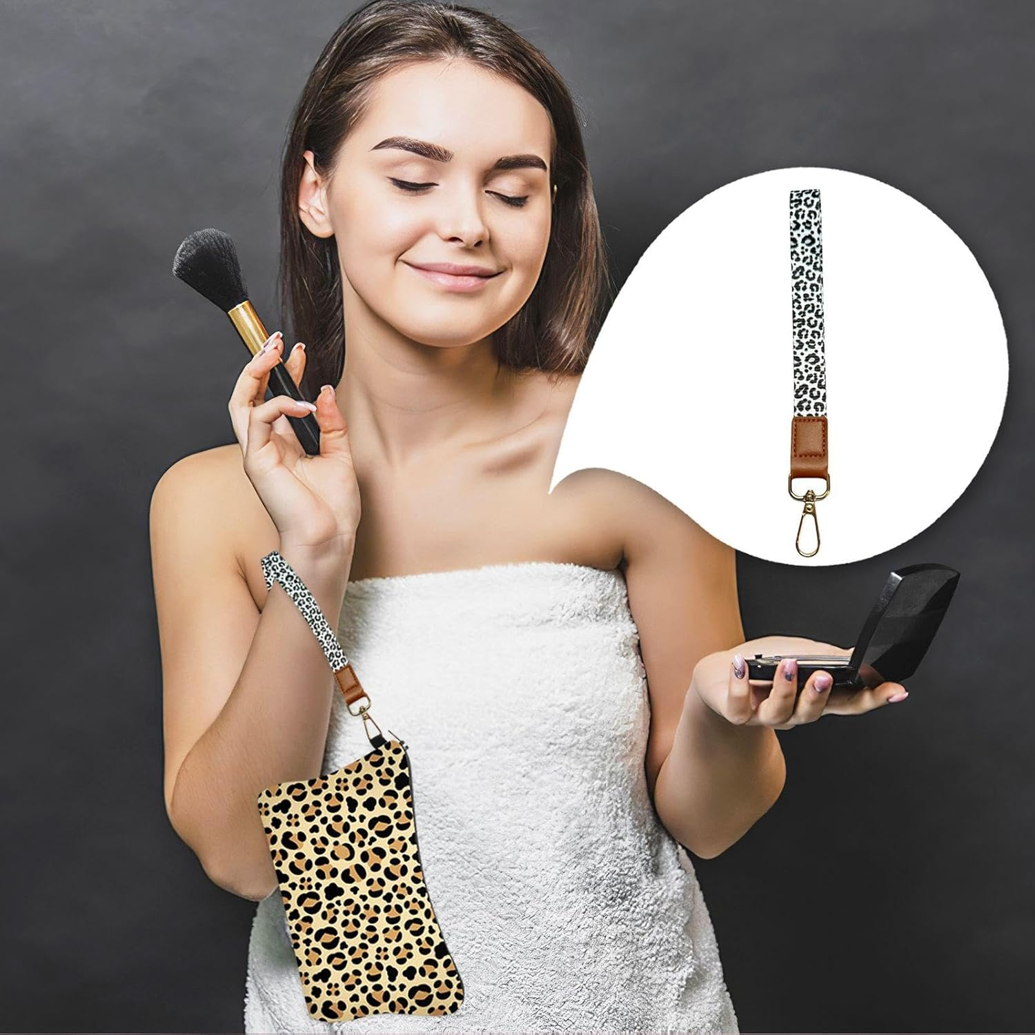 1 X Leopard Print Bag and 1 X Leopard Print, Retro Storage Bag, Large Capacity Storage, Travel Supplies. image number 4