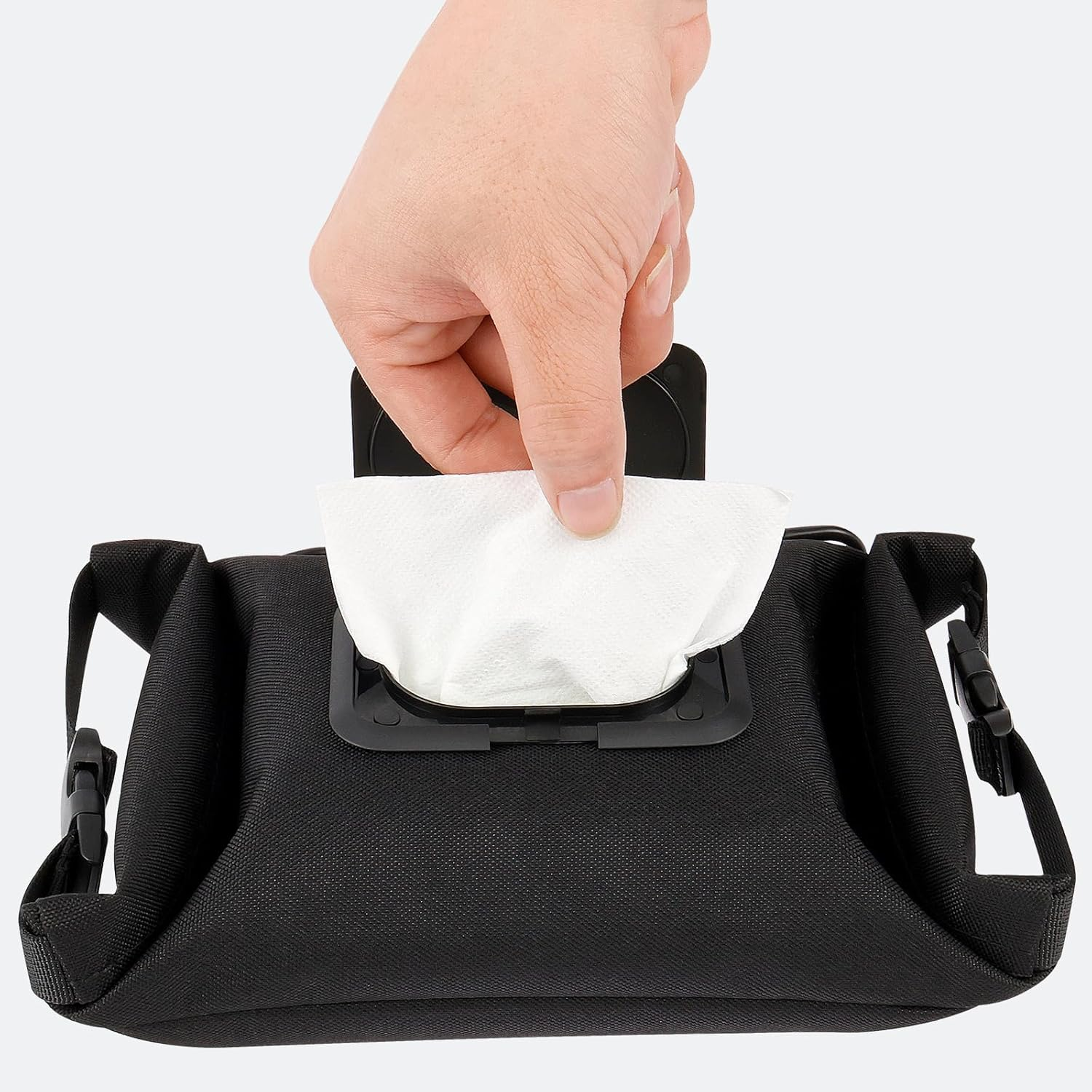 Baby Wipes Dispenser Portable Wet Wipes Pouches Dispenser Canvas Refillable Wipe Holder Keeps Wipes Fresh Reusable Travel Wet Wipe Container for Outdoor Outing Camping Hiking image number 6