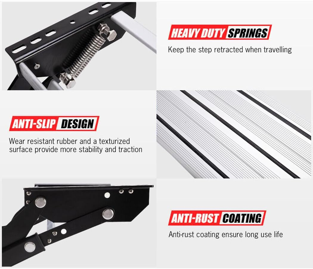 Portable Caravan Step Aluminium Pull Out Folding Caravan Step Camper Trailer Motorhome RV image number 4