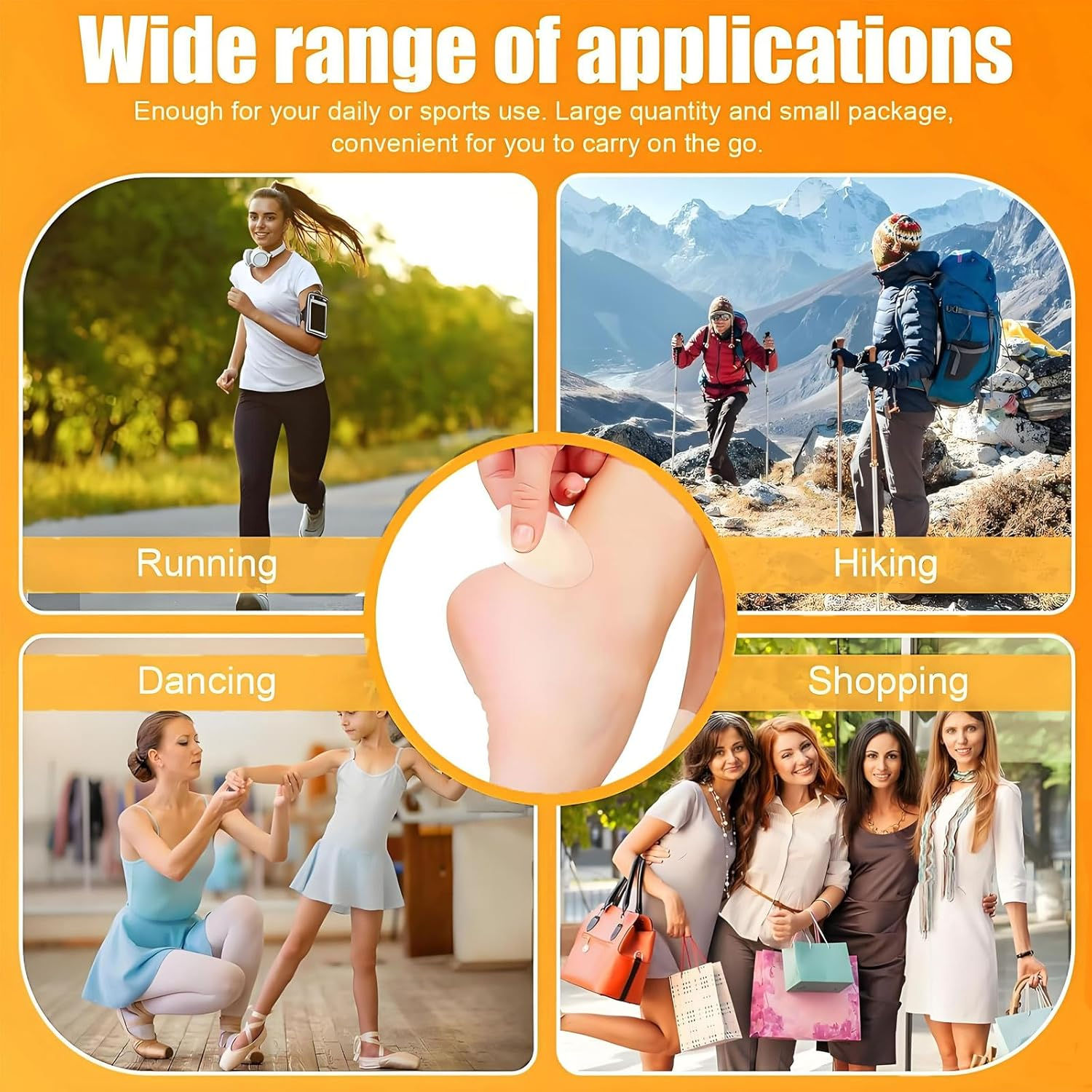 40 Pcs Blister Bandages for Feet, Invisible Hydrocolloid Bandages Hydrocolloid Patch,Blister Cushions, Waterproof Bandages for Foot, Toe, and Heel Prevention and Recovery