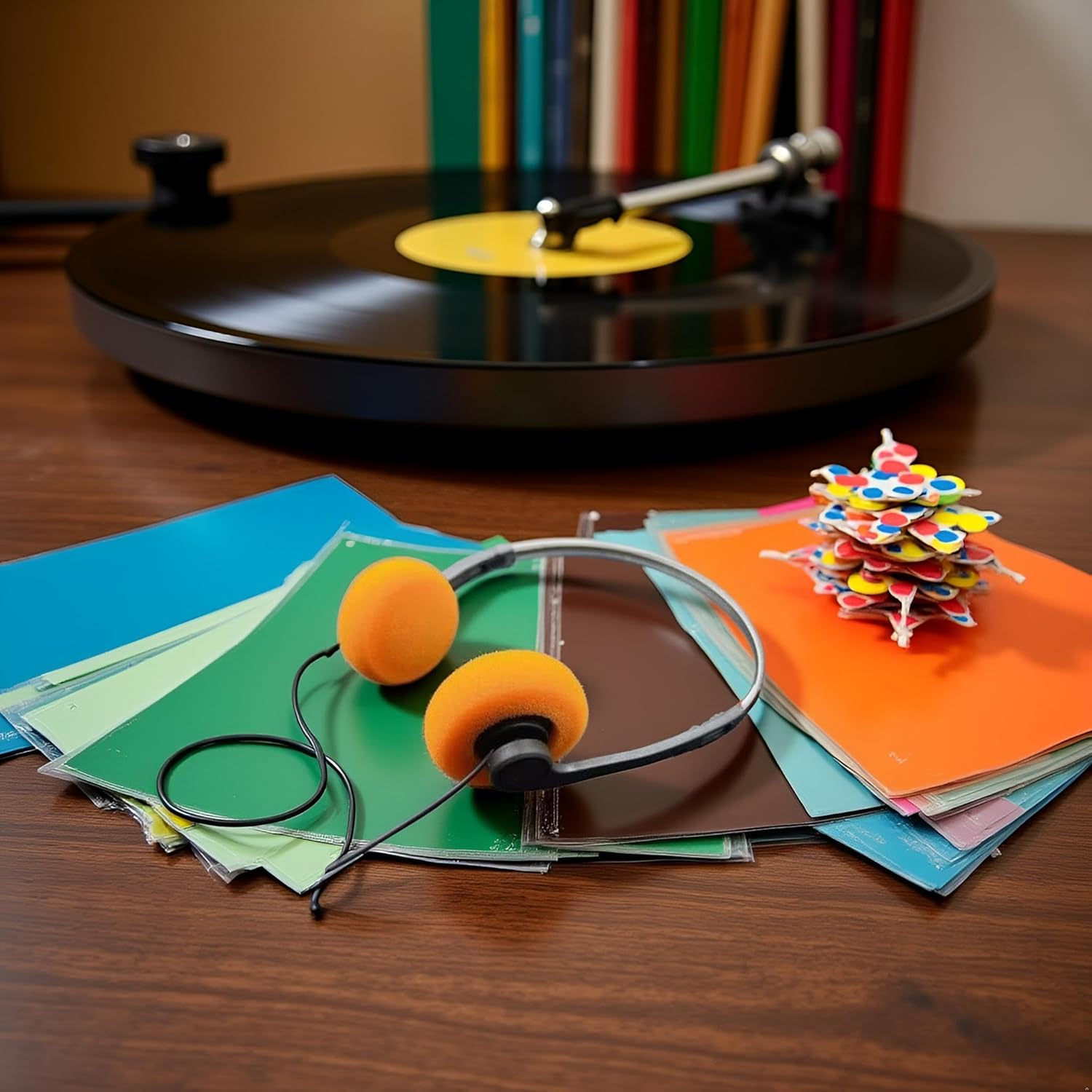 1Pc Orange Retro Over-Ear Headphone，Vintage Feelings Underwire Headphone,Retro Lightweight Earphones,Hi-Fi Stereo Earphone Headset,Walkman Headphones ,For Most Mobile Phones Playback Pevices Earbuds image number 6