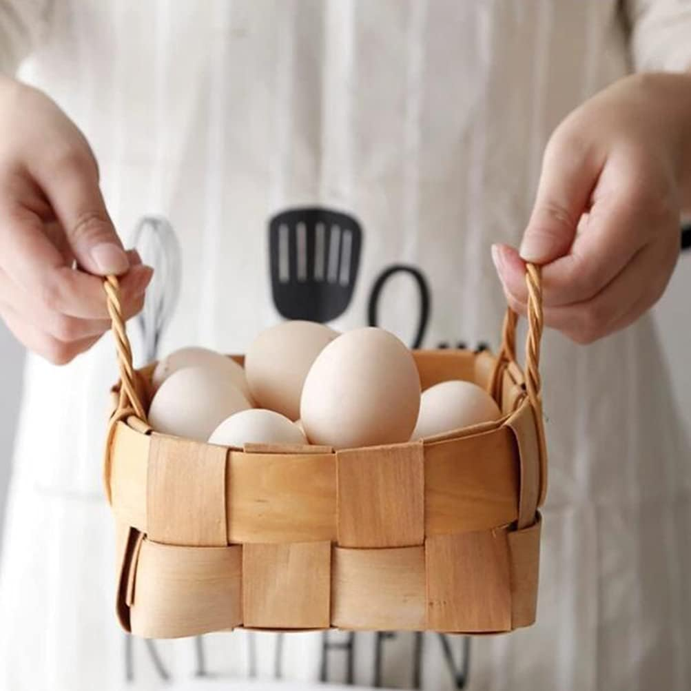 Zerodeko Wood Woven Storage Basket for Home for Fruit Vegetables Sundries Container Handcrafted in S image number 1