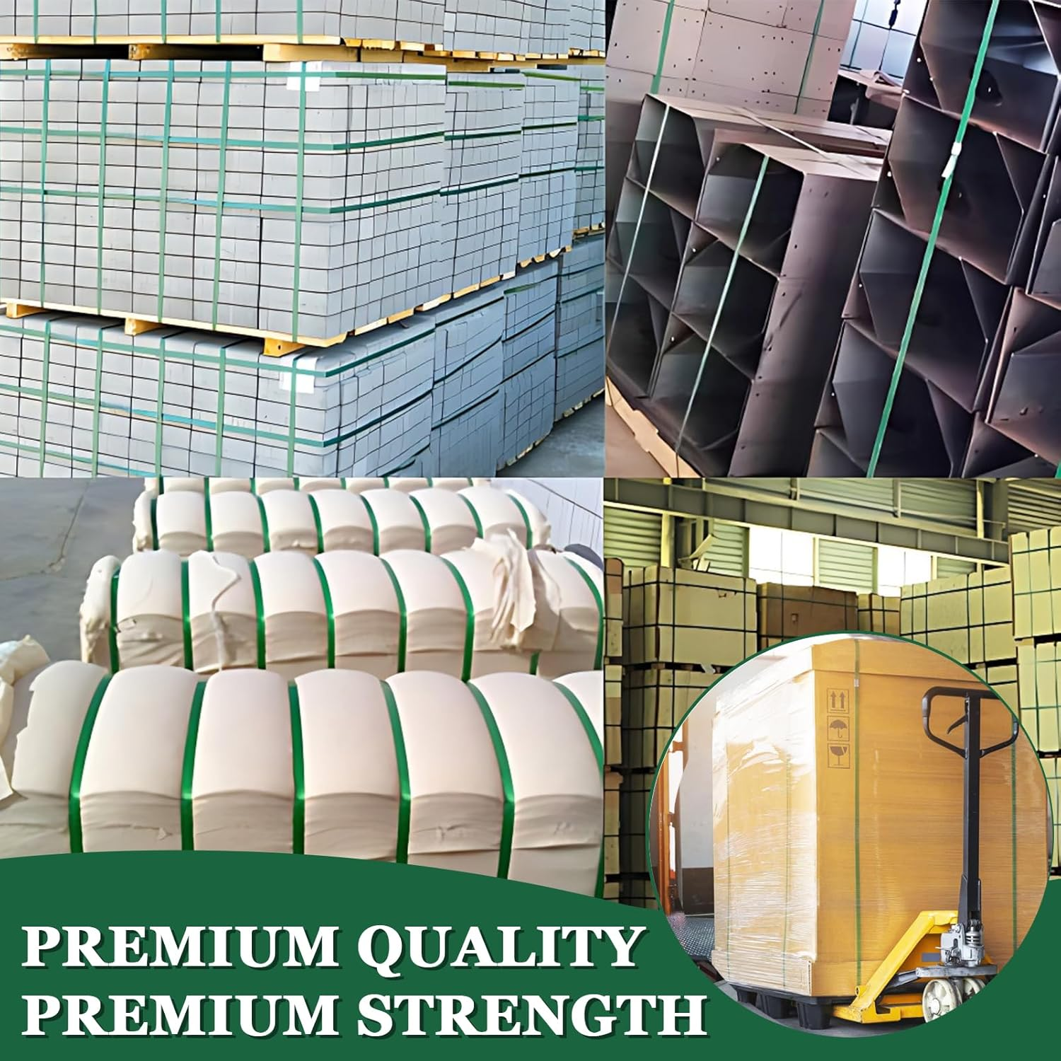 Packaging Strapping Kit, Banding Strapping Kit, Pallet Strapping Tool with 16MM Wide X 300M Length X 0.9MM Thickness Polyester Strapping Coil Roll, 60 Metal Buckles and Dispense Box image number 5