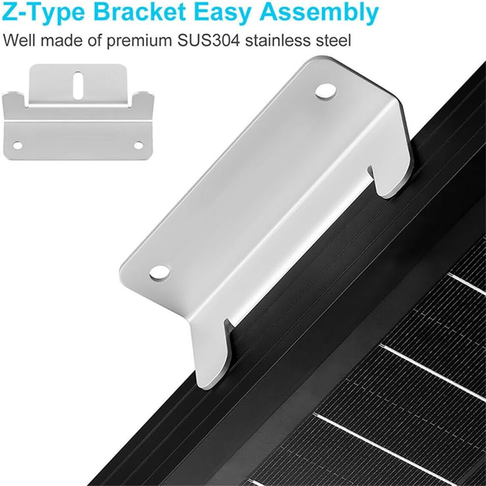 Solar Panel Mounting Brackets Aluminum Kit Flat Roof Mount Bracket Boat Caravan image number 3