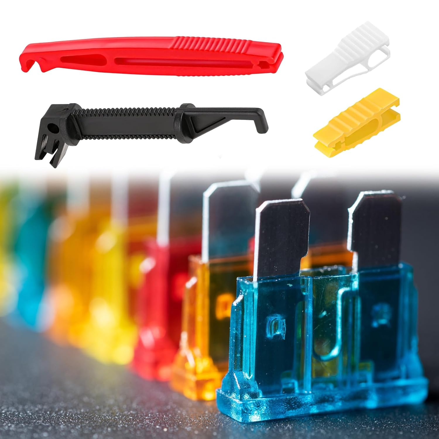 8 PCS Fuse Puller, Plastic Car Fuse Pull Tool, Automotive Glass Fuse Puller Fuse Extractor Tool for Car Motorcycle Truck Fuses