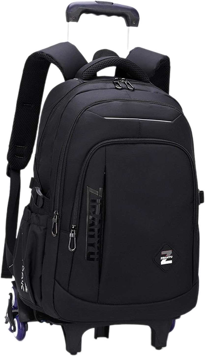 Baotyjie Rolling Backpack Wheeled Laptop Backpack Portable, Nylon, Adjustable Straps Trolley Suitcase Computer Bag for Business Adults