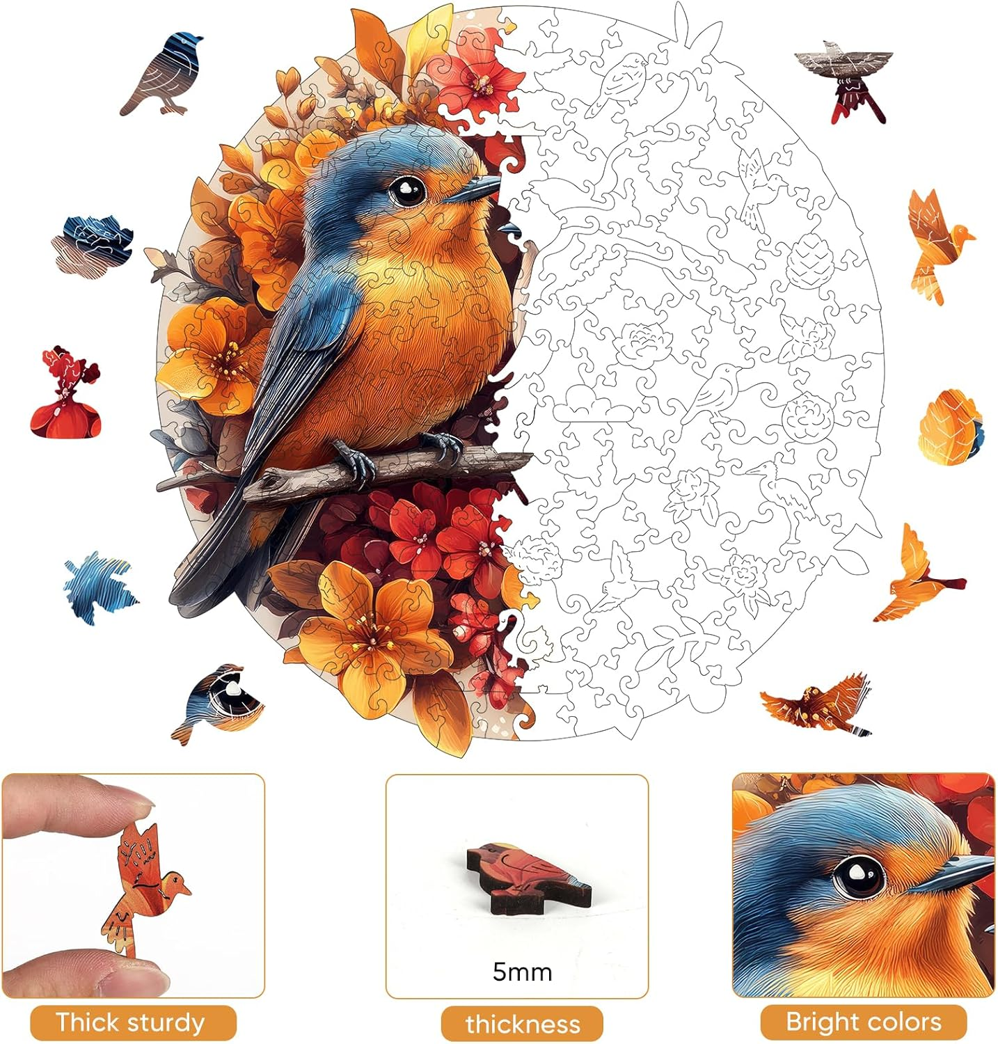 Mys Aurora Blue Bird Couple 200Pcs image number 4