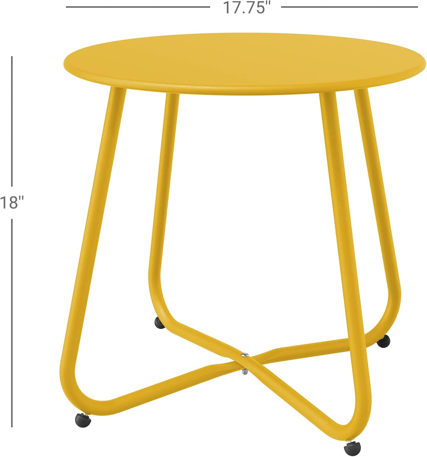 Grand Patio Steel Patio Side Table, Weather Resistant Outdoor round End Table, Yellow image number 1