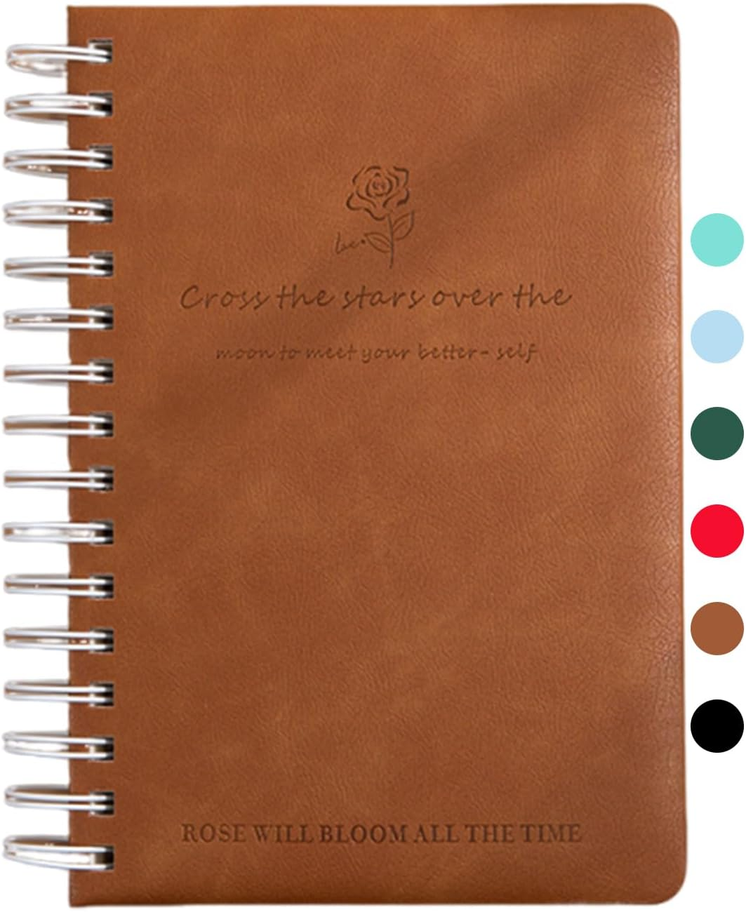 TUNJEJINY A5 Spiral Journal Notebook, 240 Pages Thick Paper with 100 GSM 3 in 1Blanks/Dotted/Grid Leather Hardcover for Women & Men Notepad,Writing for Office School Travel (Blue)