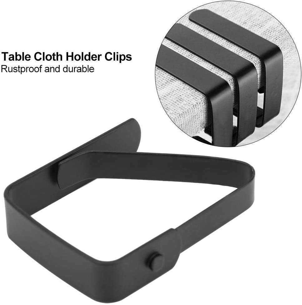 Anti Slip Table Cloth Cover Clamp, Tablecloth Clips, Stainless Steel Tablecloth Holder Clamps 4Pcs for Picnics Marquees