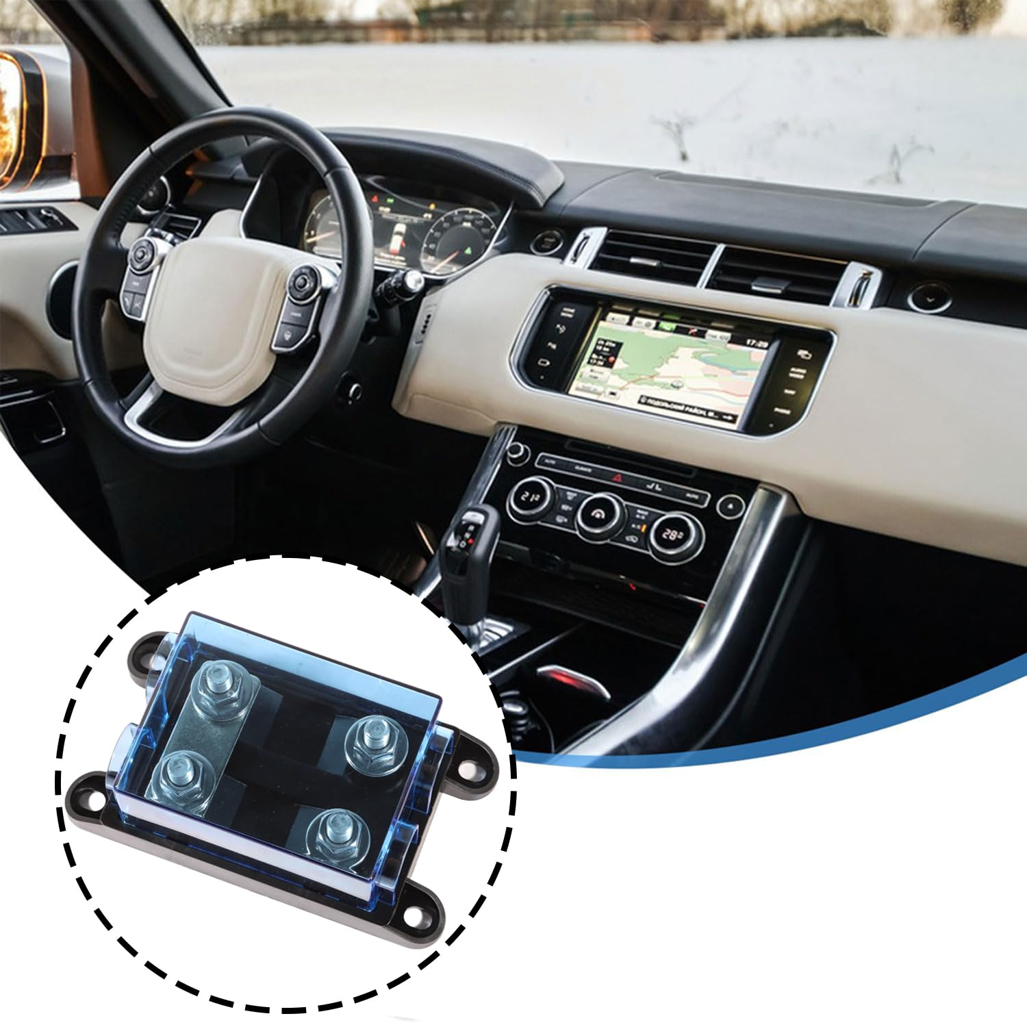 Ktolplao 2-Way MEGA/ANM Fuse Holder with Clear Window 100A Bolt down Fuse Holder 12-48V DC for Automotive Repair Car Audio Inverters image number 4