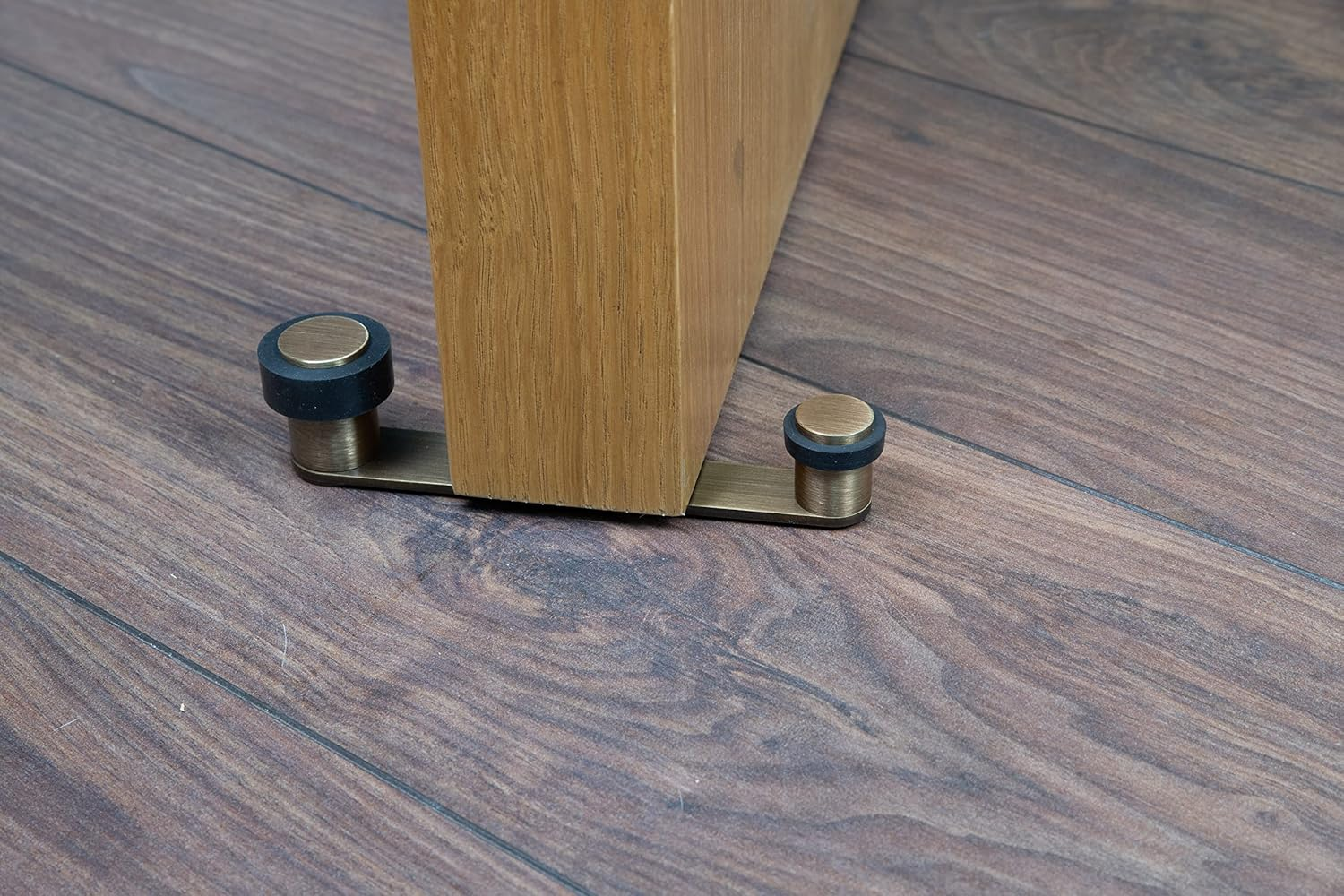 Door Stop with Rotating Holder for Door Thickness up to 100 Mm Brass Includes Screw and Dowel Ref I-253 EVI Fittings (Brass Old Leather - Rubber) image number 5