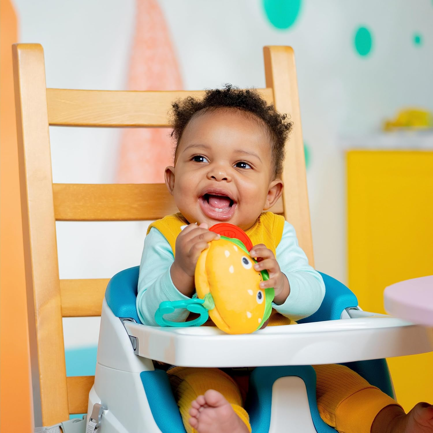 Bright Starts Say Cheeseburger on the Go Teether Activity and Stroller Toy, BPA Free, Unisex, 3 Months+ image number 5