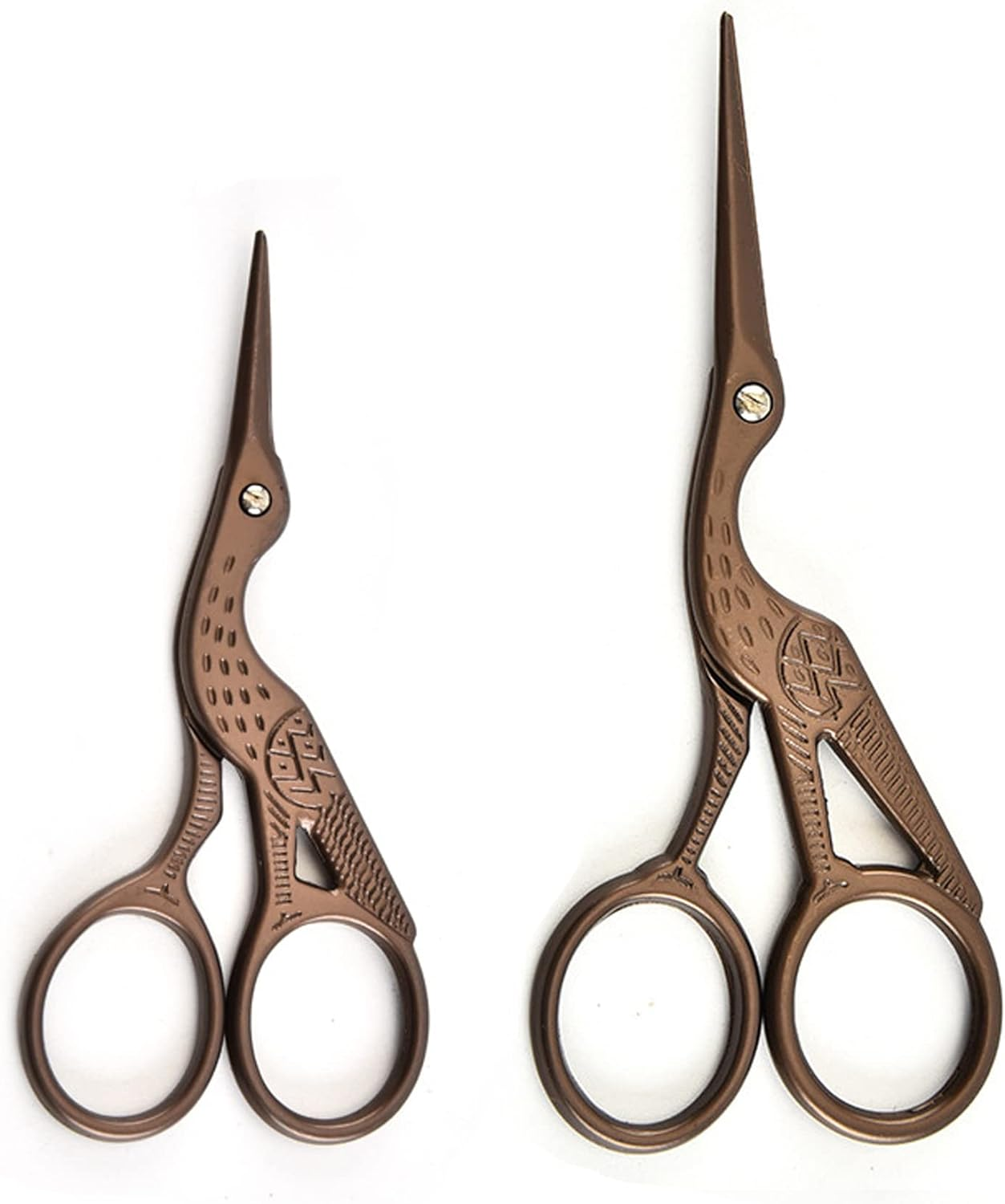 2PCS Vintage Stork Shape Sewing Scissors Stainless Steel Tailor Scissors Sharp Sewing Shears for Embroidery, Sewing, Craft, Art Work & Everyday Use (Colorful)