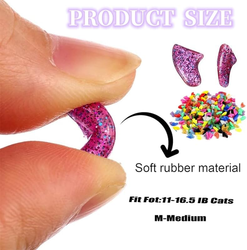 140Pcs Colorful Soft Cat Nail Caps - Pet Claw Covers for Kitty Paws - Designer Control Off image number 2