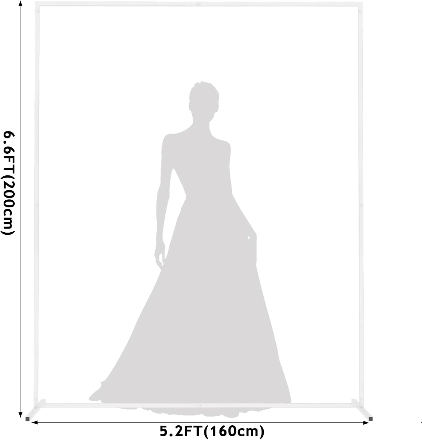 Asee'M 6.6Ftx5.2Ft White Wedding Arch Backdrop Stand Square Metal Rectangular Arch Frame for Ceremony Party Birthday Bridal Baby Shower Anniversary Arbor Balloon Decoration