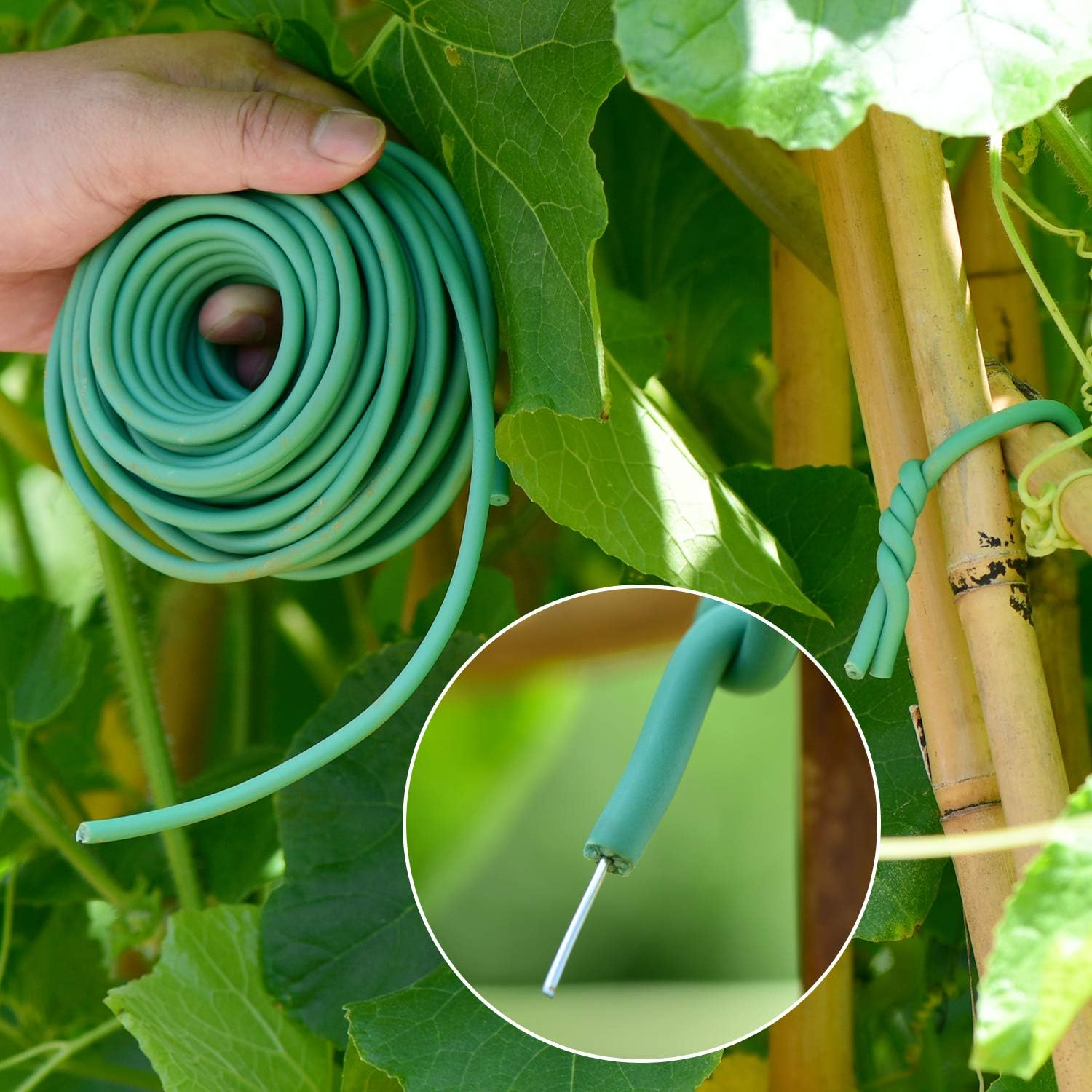 YDSL Soft Plant Tie, Garden Wire Tie for Plants Heavy Duty Reusable Plant Twist Ties for Gardening Home Office (Green, 32.8 Feet) image number 1