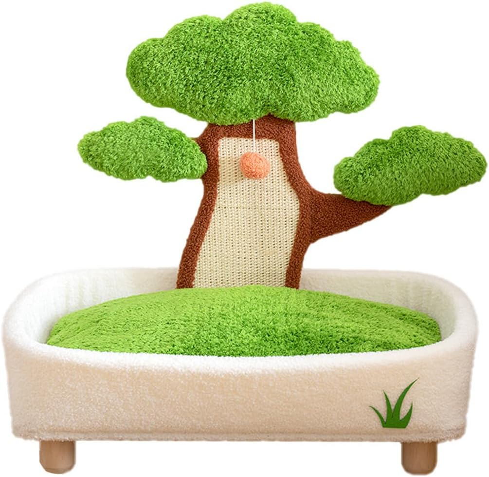 AIMALL 20.08"X16.14"X23.62" Cat Bed with Scratching Board, Four Seasons Universal Cat Tree, Wear-Resistant, Removable, and Washable Pet Bed for Cats image number 4