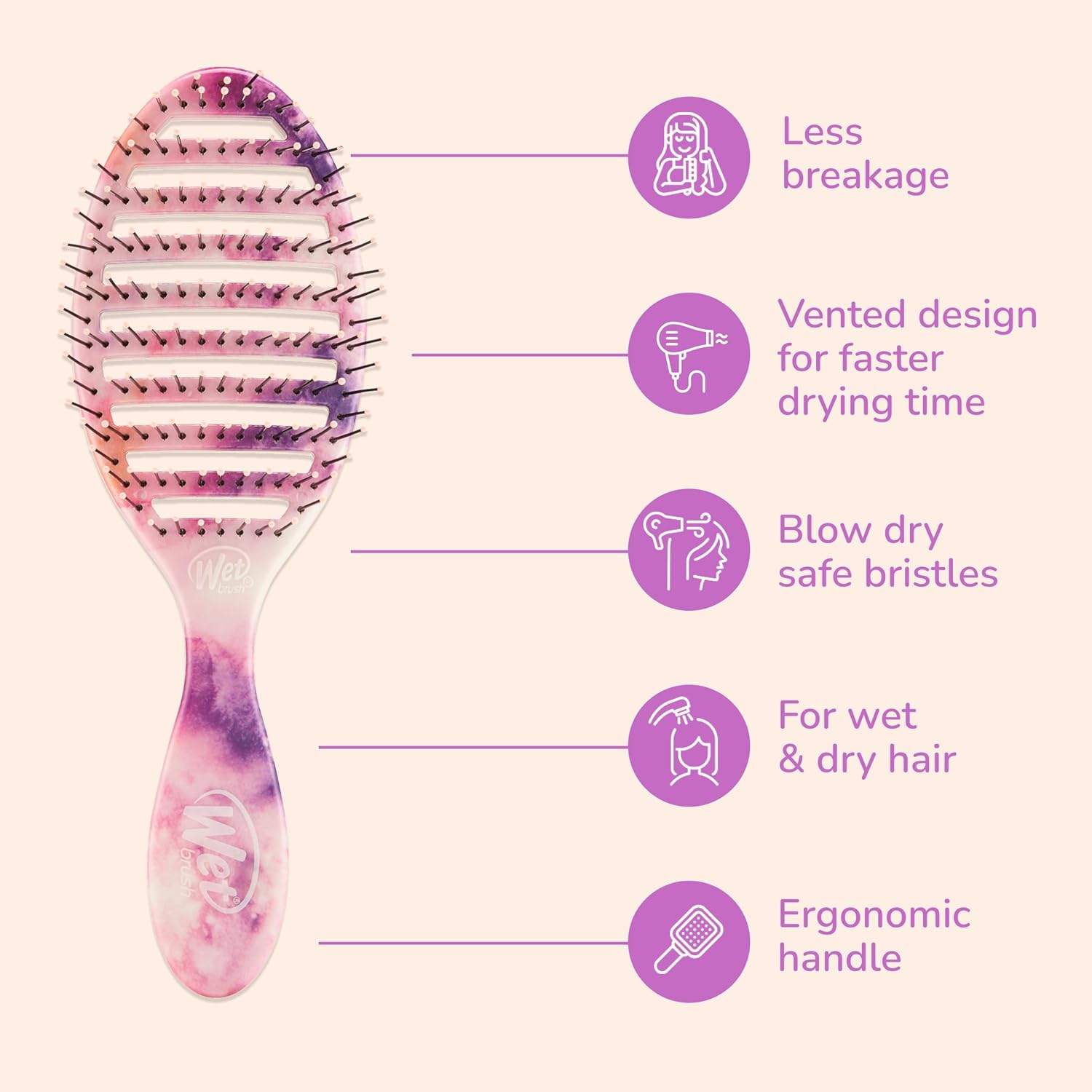 Wet Brush Speed Dry Hair Brush, Color Wash - Watermark