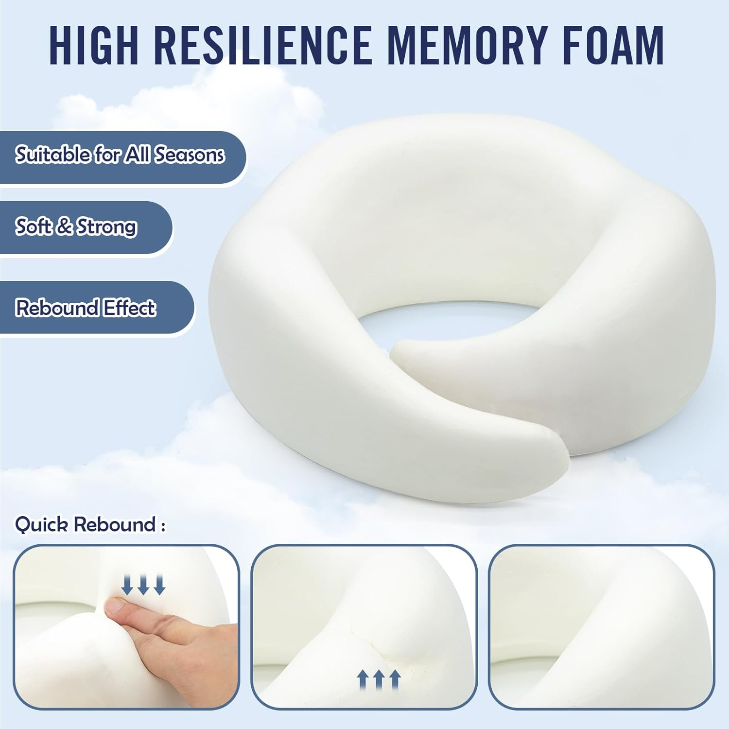 Neck Pillow Travel Head Rest, Memory Foam Comfortable & Breathable Soft U Shaped Pillows for Travel Airplane,Business Trip Neck and Shoulder Support with Luxury Bag,3D Contoured Washable Cover (Pink) image number 2