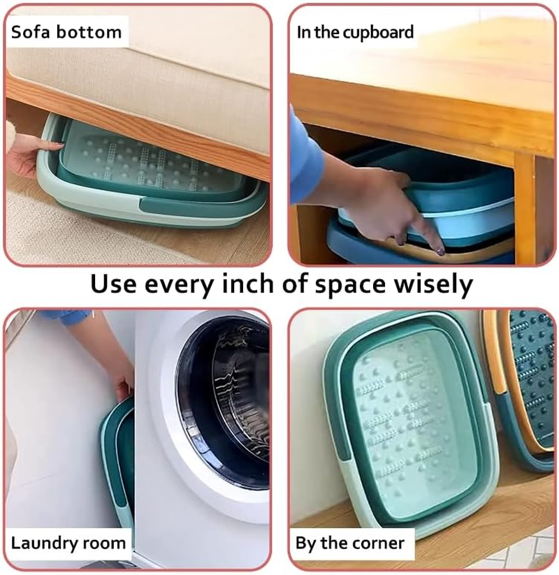 Collapsible Foot Bath, Soaking Tub with Portable Design and Handle, Massager Foot Soaking Bath Basin Feet to Help Sleep and Relax Tired Feet and Getting the Dead/Old Skin off Your Fee image number 4