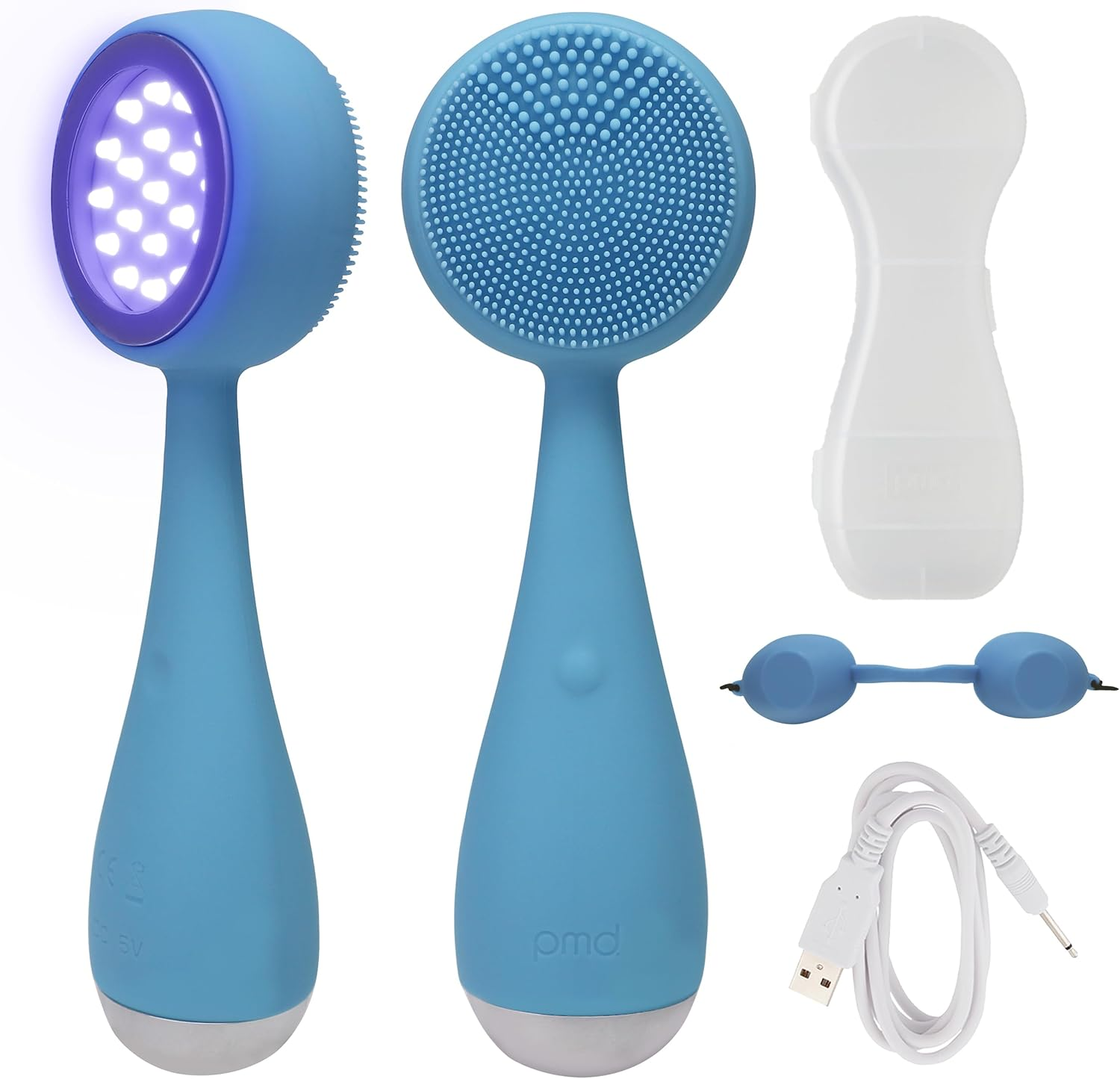 PMD Clean Acne - Smart Facial Cleansing Device with Silicone Brush & Acne-Fighting Blue Light Therapy Treatment - Waterproof - Sonicglow Vibration Technology - Clear Pores, Blackheads, and Acne image number 2