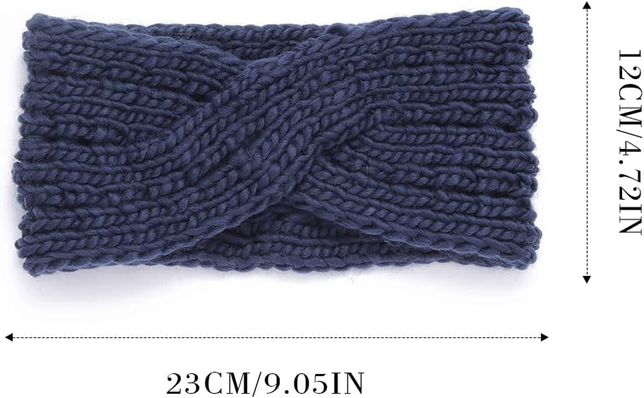 Fashband Winter Knit Headbands Twist Ear Warmer Hair Band Crochet Braided Turban Hair Accessories for Women and Girls(Pack of 2) image number 1