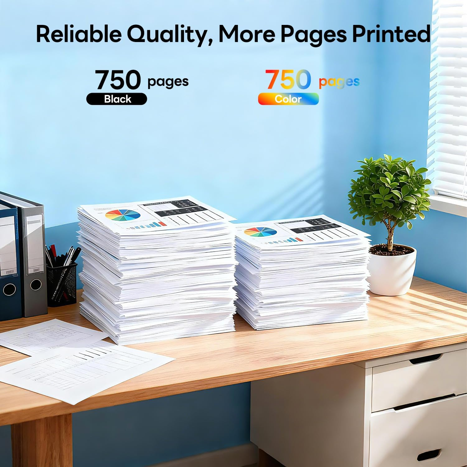 LC434 Ink Cartridges 4-Pack Compatible for Brother LC434 LC-434 for Brother DCPJ1200W DCPJ1200WXL (1BK,1C,1M,1Y) image number 1