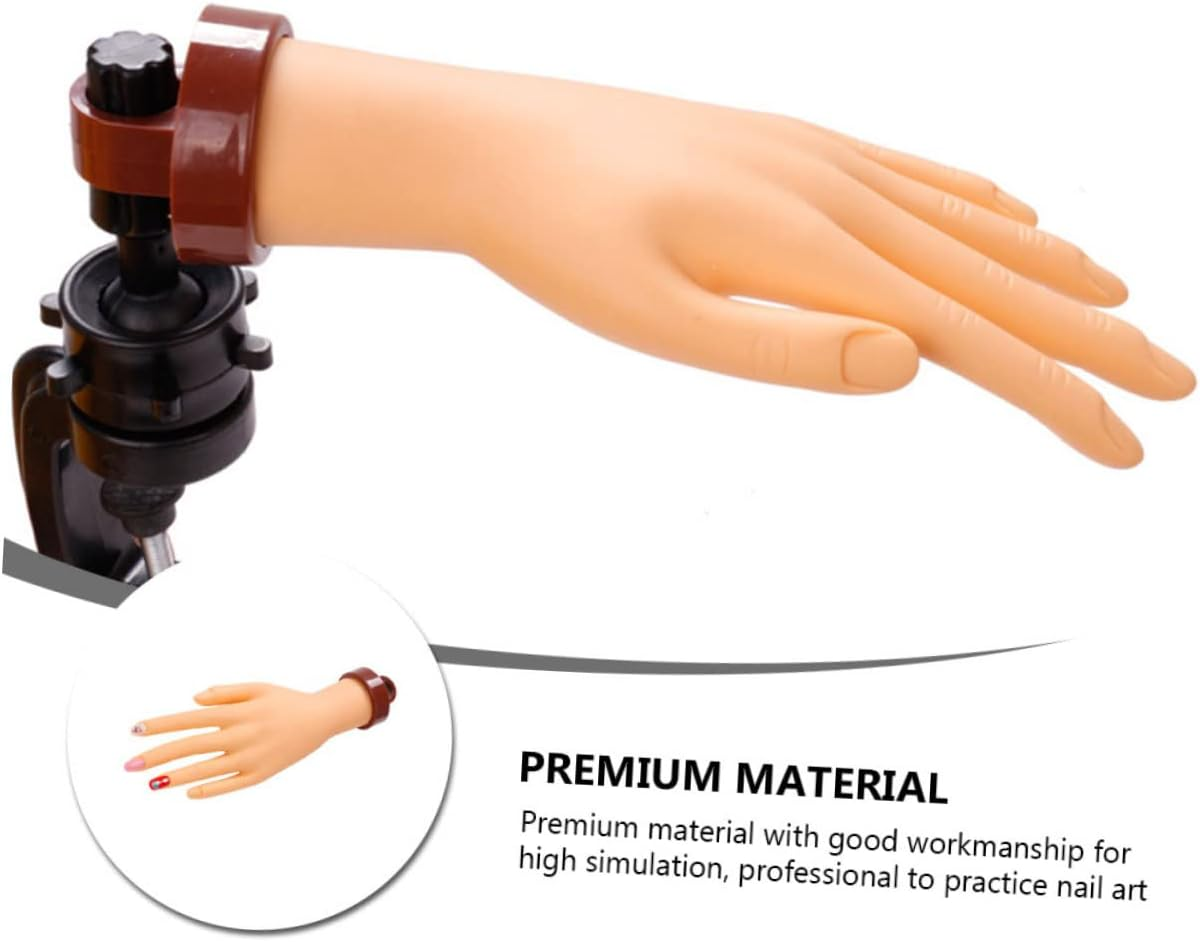 Hohopeti Realistic Manicure Fake Hand Model for Nail Art Practice Portable Soft Training Tool for Beginners and Salon Artists Nail Art Display Hand image number 4