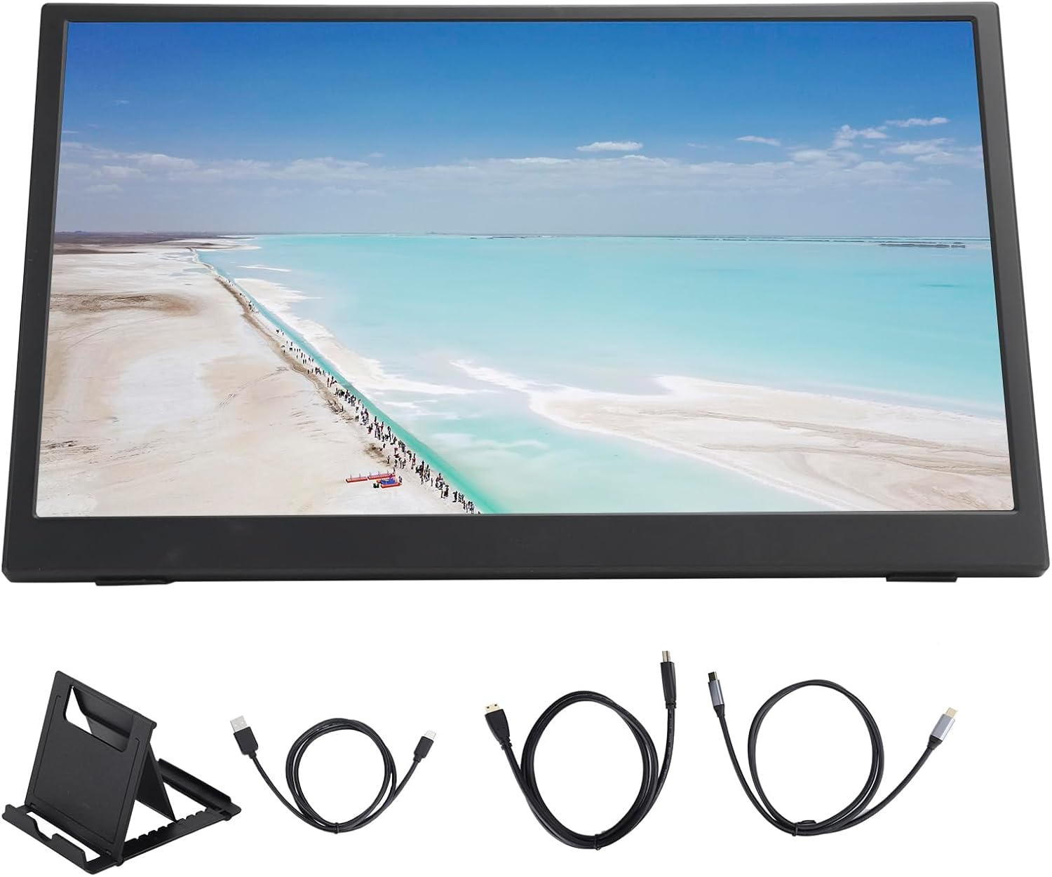 15.6" IPS Monitor 1080P HDR 1920X1080 16:9 300Cd/M2 Ultrathin Portable Gaming Display for PS/NS with Type-C Micro USB 3.5Mm Split Screen Function image number 3