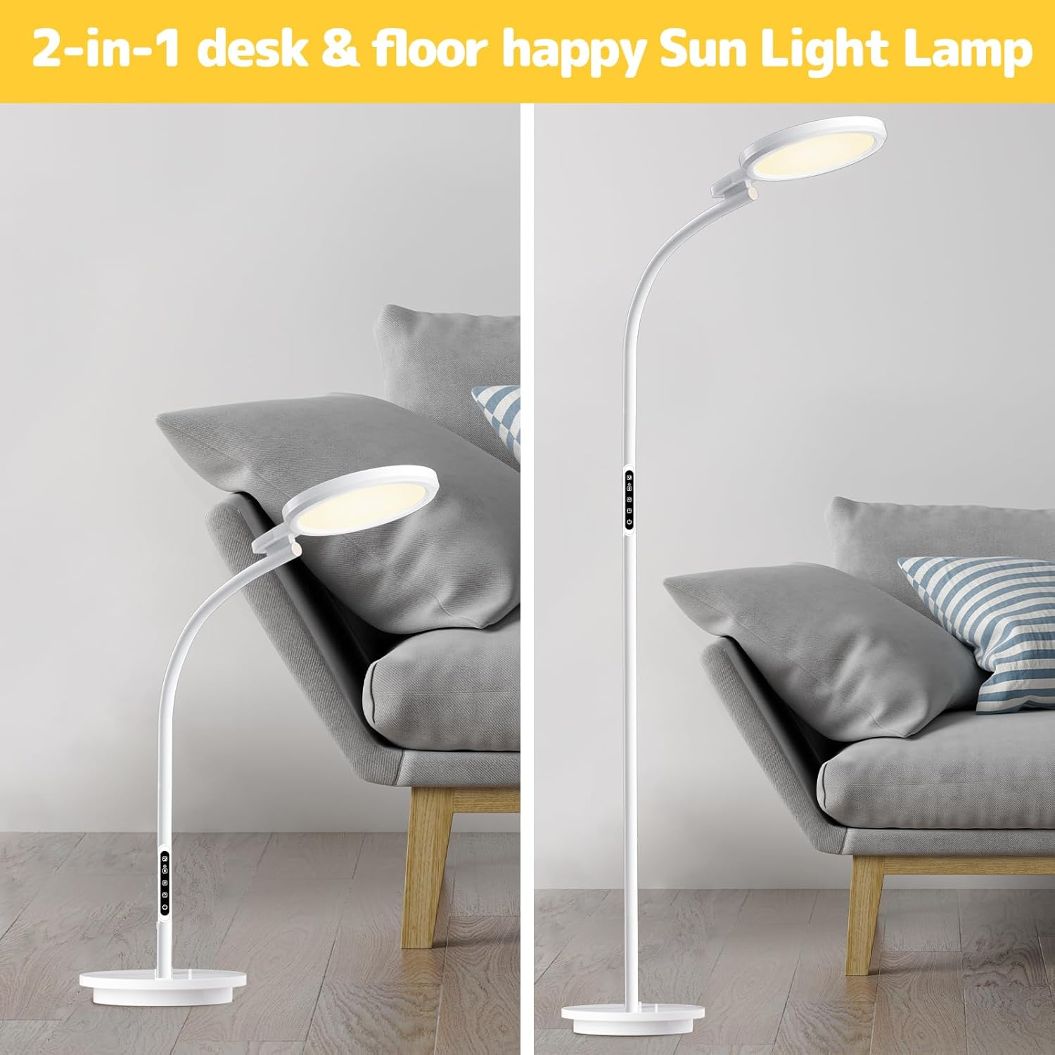 Trayvespace SAD Lamp, 10000LUX SAD Light Therapy Lamp with Remote, 5 Color Temperature & Brightness SAD Lamp Light Therapy with Timer/Memory for Reading, Office, Home image number 5