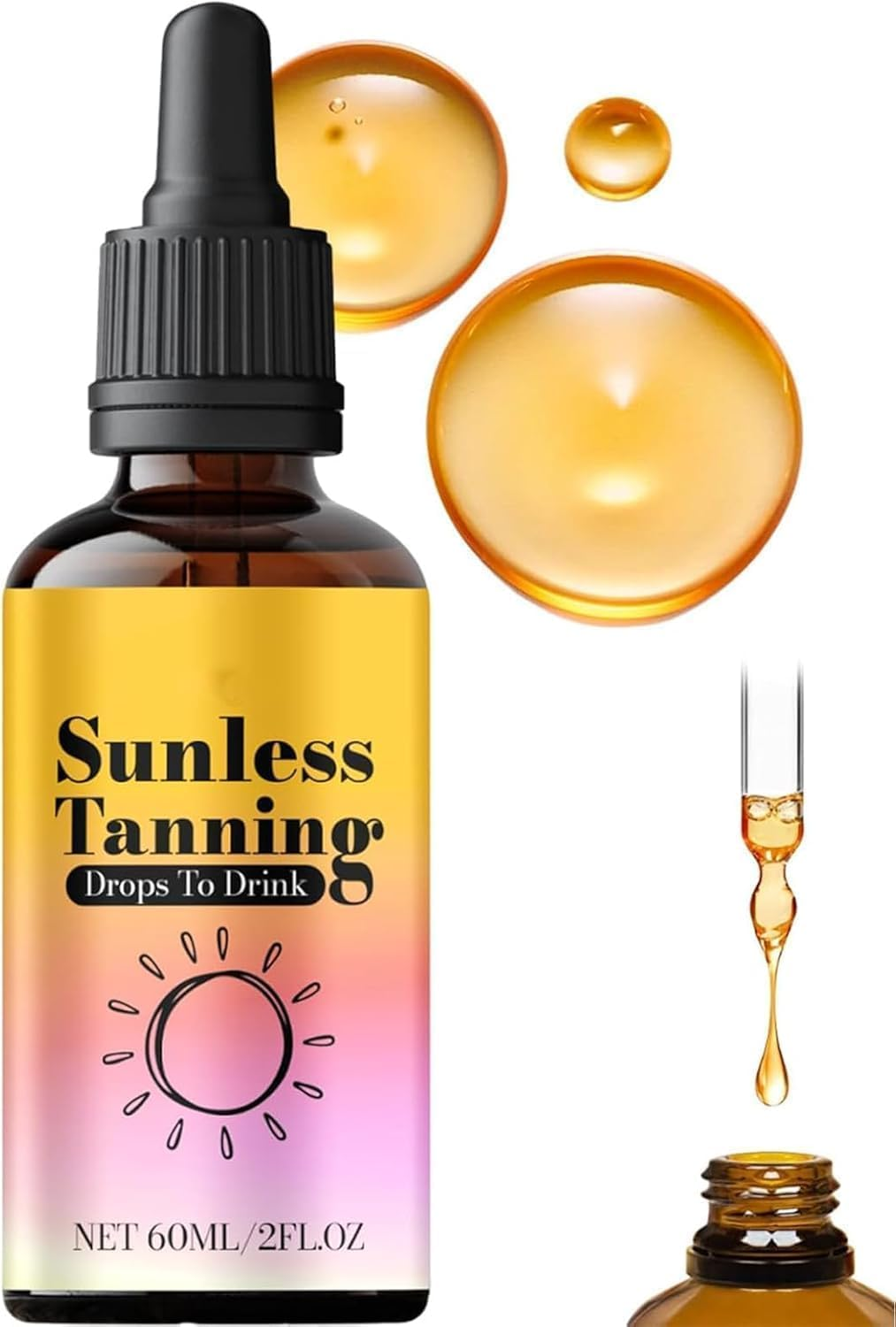 Tanning Drops to Drink Drinkable Tanning Drop,Drinkable Sunless Tanning Drops to Drink,No Sun Required to Naturally Boost Melanin,Promotes Natural Skin Tone,Promotes Skin Health,Nourishing and Moisturizing image number 2