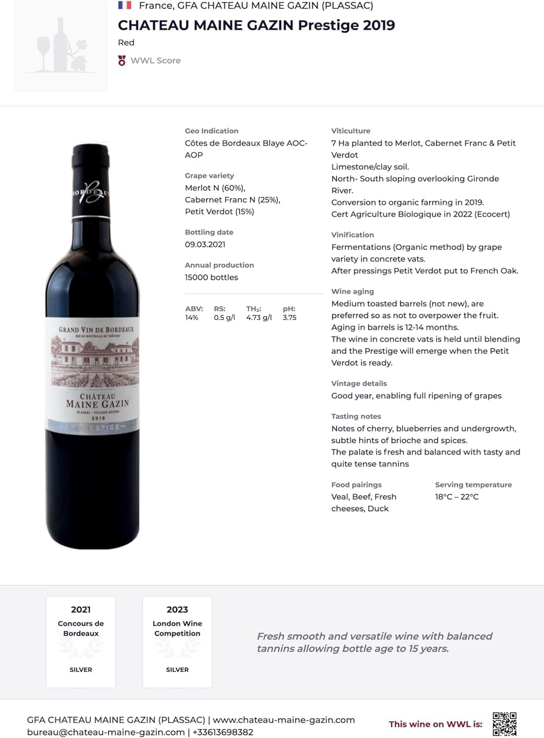 Prestige Bordeaux Rouge 2019-750Ml Bottle - French Red Wine - Product of France image number 2