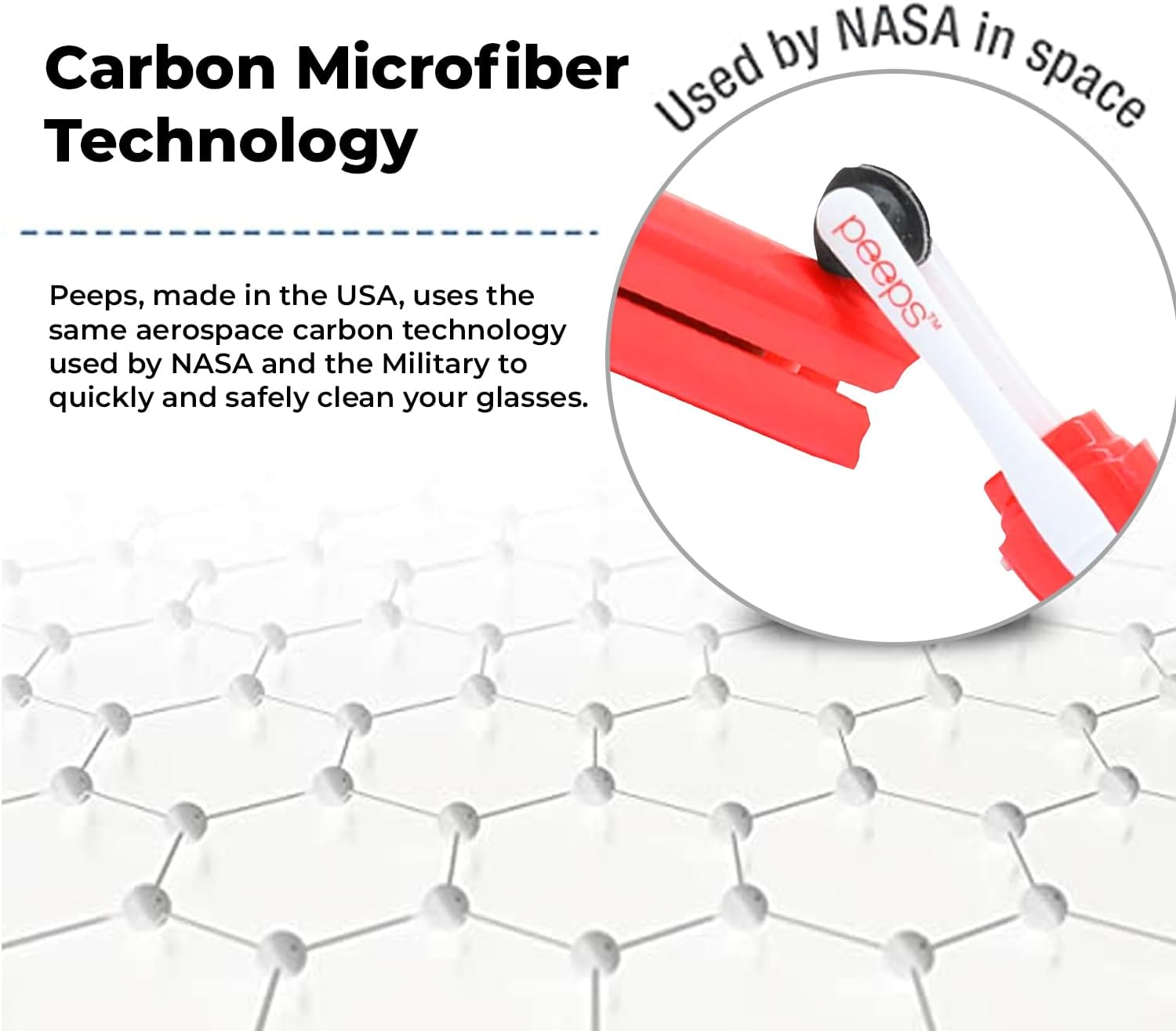 Peeps Compact Glasses Cleaner by Carbonklean | Removes Fingerprints, Smudges, Streaks, Oil & Film | Reusable, Non-Abrasive | Safe for Sunglasses, Reading Glasses, Safety Glasses (Red) image number 4