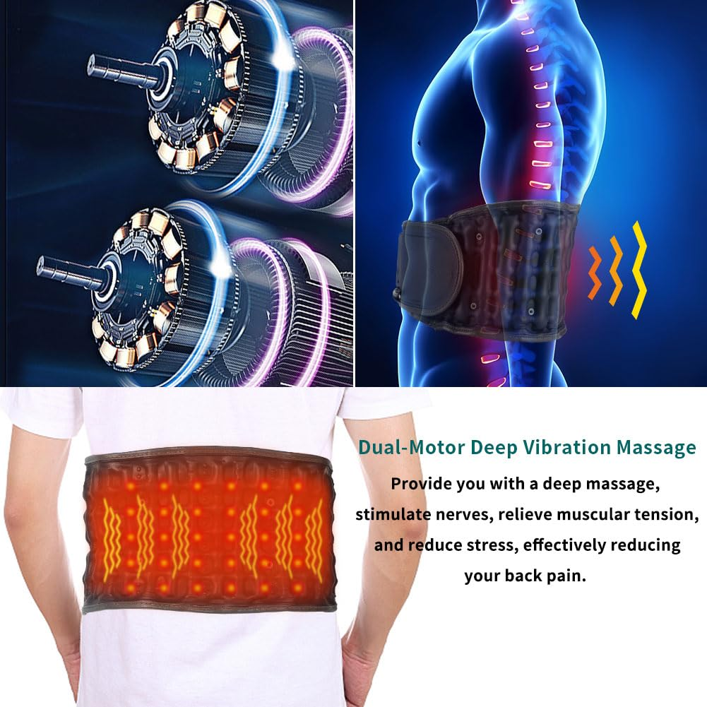 Heated Back Massager Belt Inflatable for Instant Back Pain Relief Lumbar Decompression Belt with Heating & Vibration, Operated by Rechargeable Battery, Fits 29-49 Waist image number 5