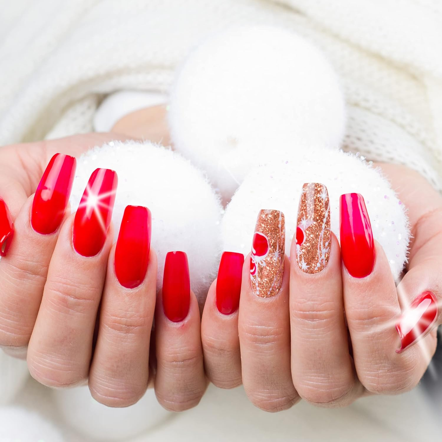 120 Pieces Acrylic Nail Tips Fake Coffin Nail Full Cover Ballerina Shape Nails 10 Sizes Women Artificial False Nail in Clear Box (Clear) image number 1