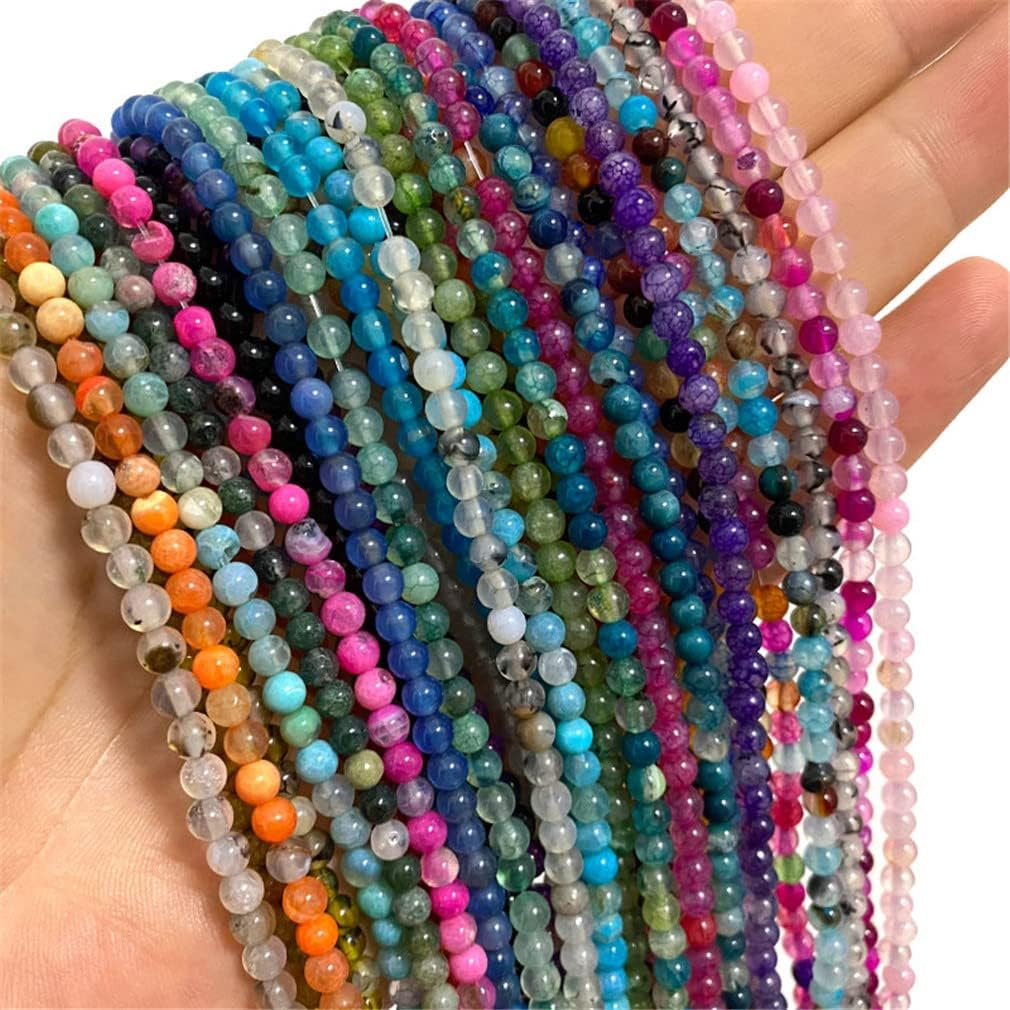 Natural Stone Agates round Spacer Beads for Jewelry Making DIY Bracelet Necklace image number 2