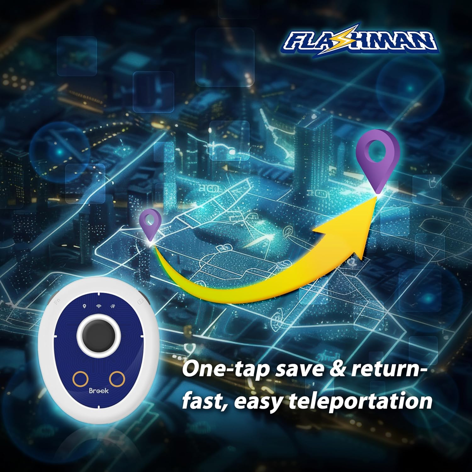 Brook Flashman Virtual GPS Joystick for Iphone (Ios 17+), Bluetooth Location Controller with Teleport, Smart Roaming, Route Cruise, Coordinate Sharing, No Jailbreak image number 1