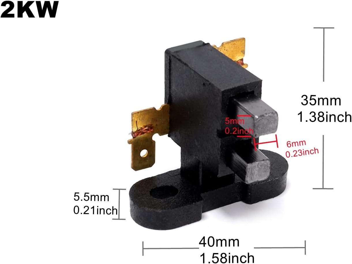 Ruimou 5Pcs 2KW5KW Universal Generator Caruimou Brush for 168F/188F,2000-5000W Alternator Carbon Brush Holder Replacement Part (2Kw-5Pcs)