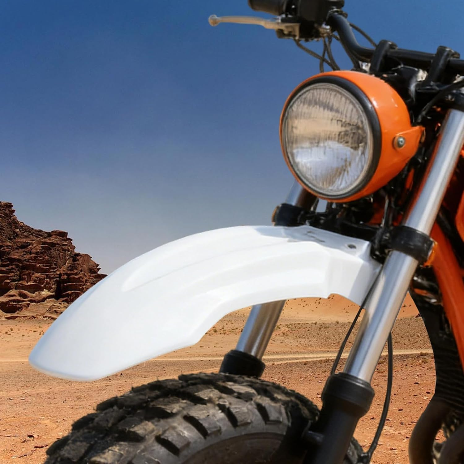 Dirt Bike Mudguard - Protective Body Frame Accessories,Electric Motorbike Mud Guard,For Electric Motorbike Outdoor Rainy Day Gravel Land Water Stain - Orange image number 6