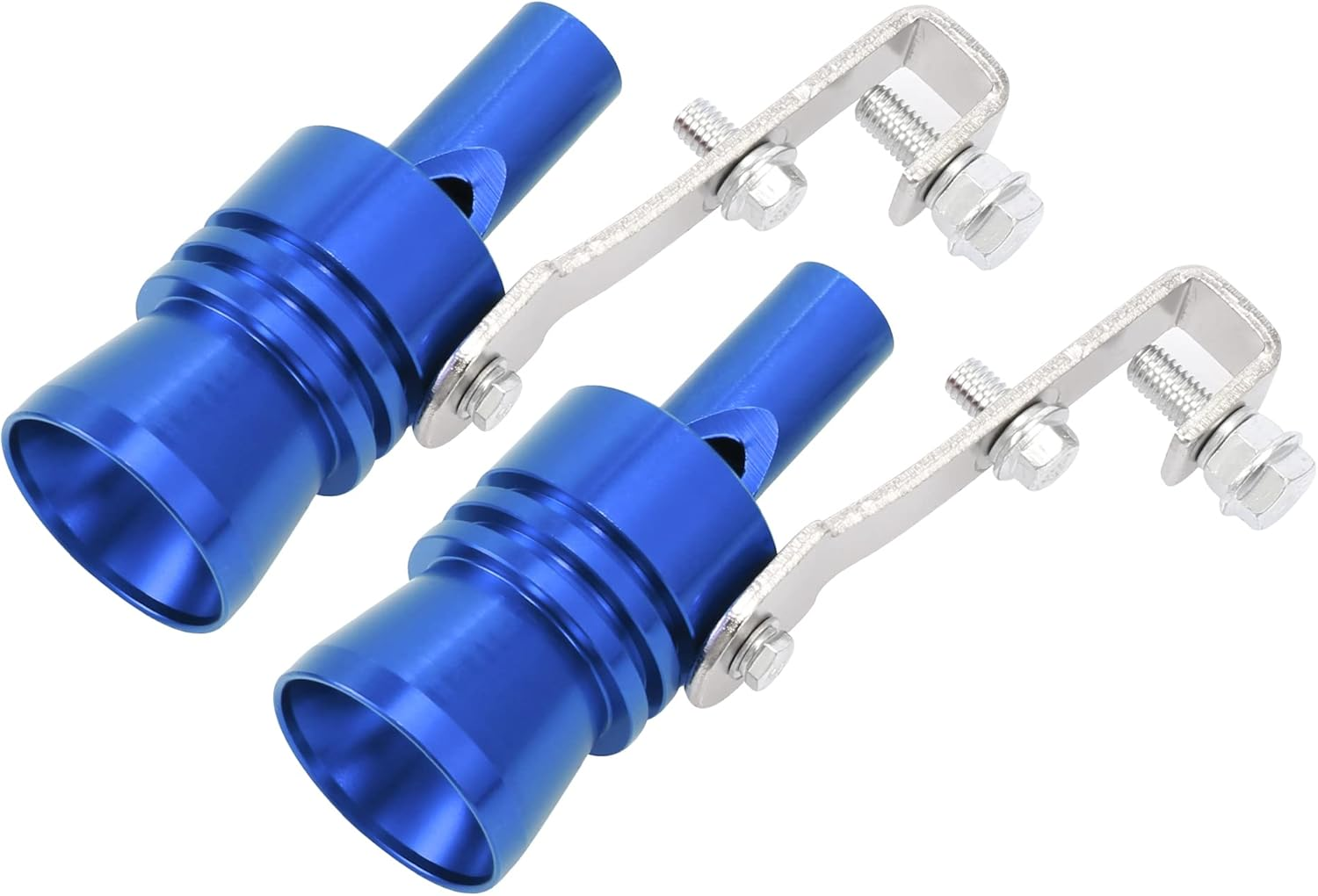 X AUTOHAUX 2Pcs XL Size Aluminum Alloy Universal Turbo Sound Exhaust Muffler Pipe Whistle Car Roar Maker Red
