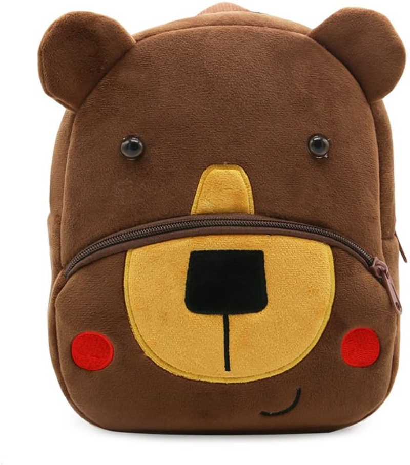 Cute Toddler Backpack Toddler Bag Plush Animal Cartoon Mini Travel Bag for Baby Girl Boy 1-6 Years (Bear) image number 6