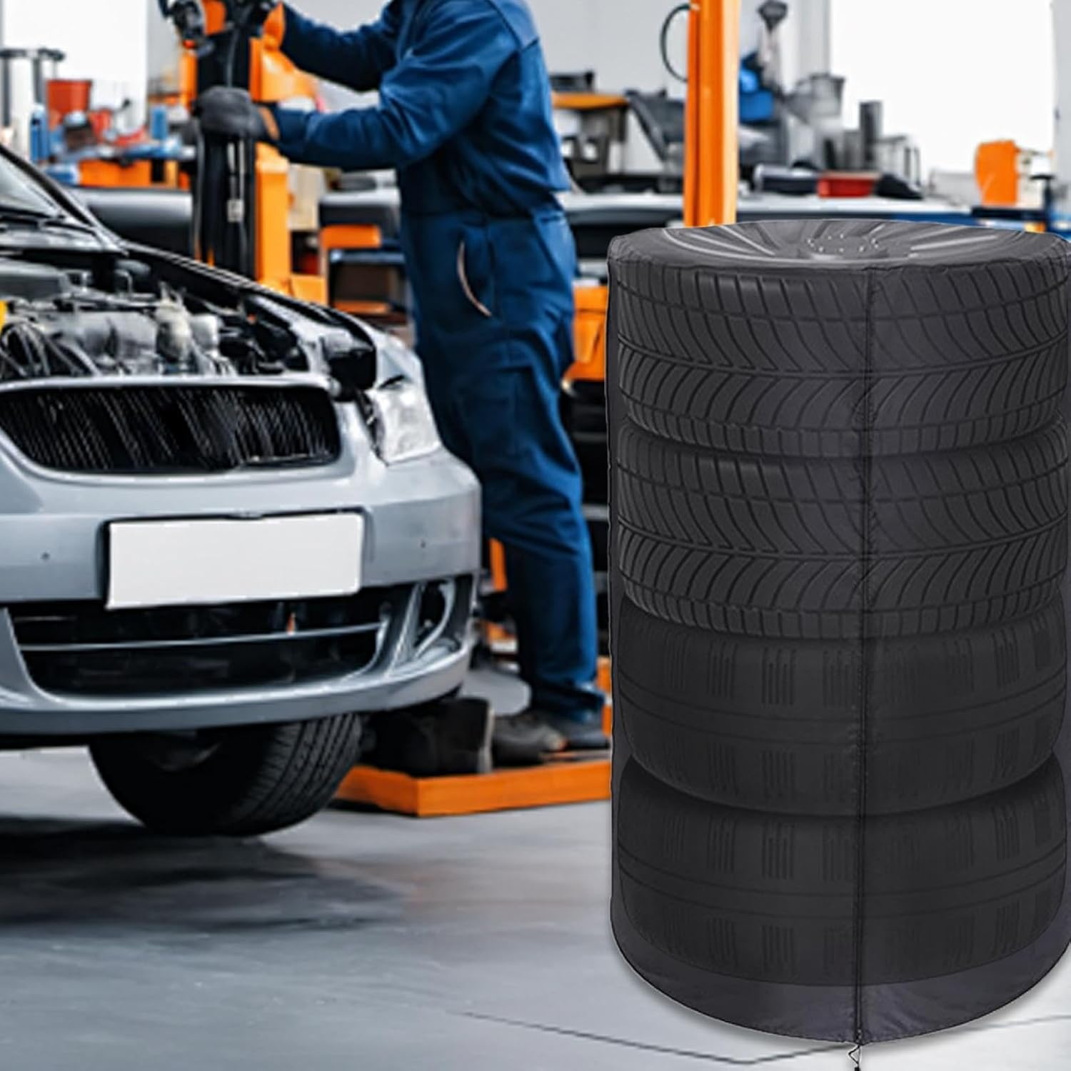 Gvblkq Tire Storage Cover, Oxford Cloth Tire Bag, Spare Tire Storage Bag, Waterproof Tire Cover, Sun Protection Tire Cover, Vehicle Wheel Storage, Automotive Tire Cover, image number 4