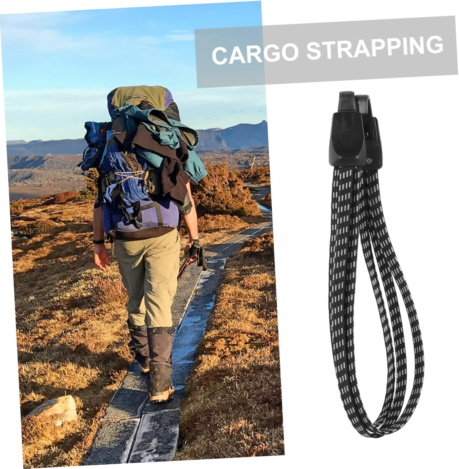 COSMEVIVI Bike Luggage Bungee Cord with Hooks, Black Elastic Cargo Binding Strap for Cycling and Outdoor Travel, Heavy-Duty Fixing Rope Suitable for Mountain Bikes and Backpacks image number 6