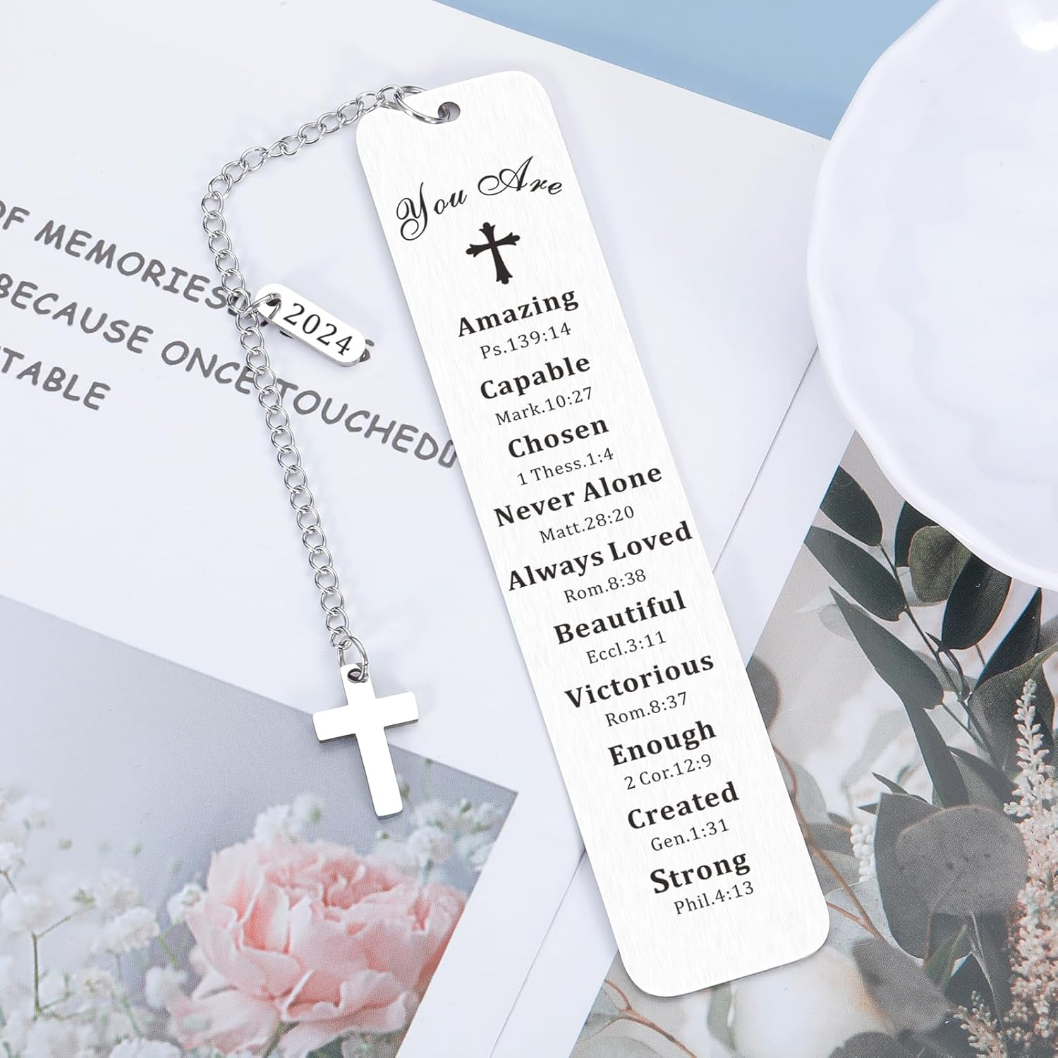 Bible Lovers Gifts Religious Christian Gifts First Communion Gifts for Girls Baptism Gifts for Teen Girls Boys Christen Bookmarks for Women Men Graduation Gifts for Friend Separadores De Libros image number 2