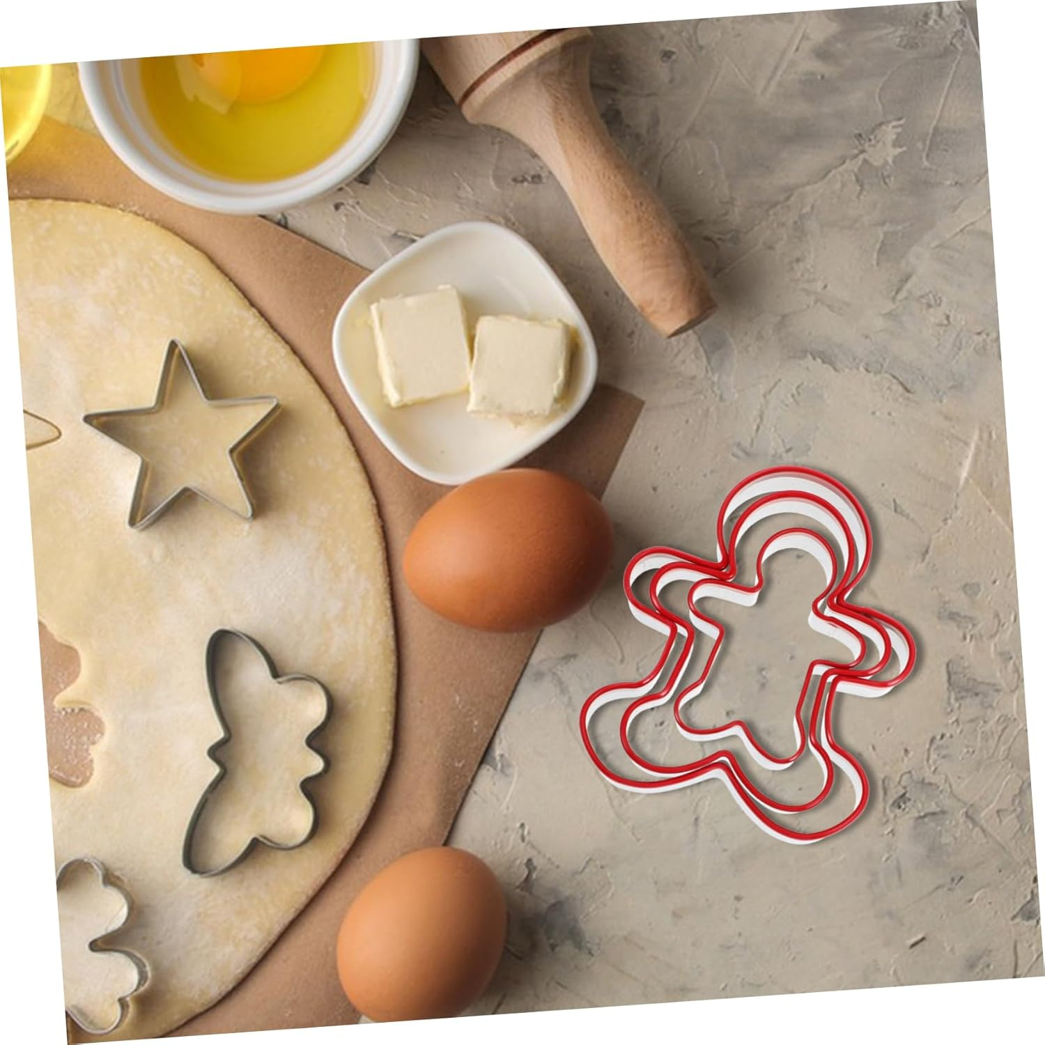 Luxshiny 3Pcs Gingerbread Man Mold for Cookie Baking Reusable Gingerbread Cutout Molds DIY Pastry Cutter for Christmas Cookie Shapes image number 5