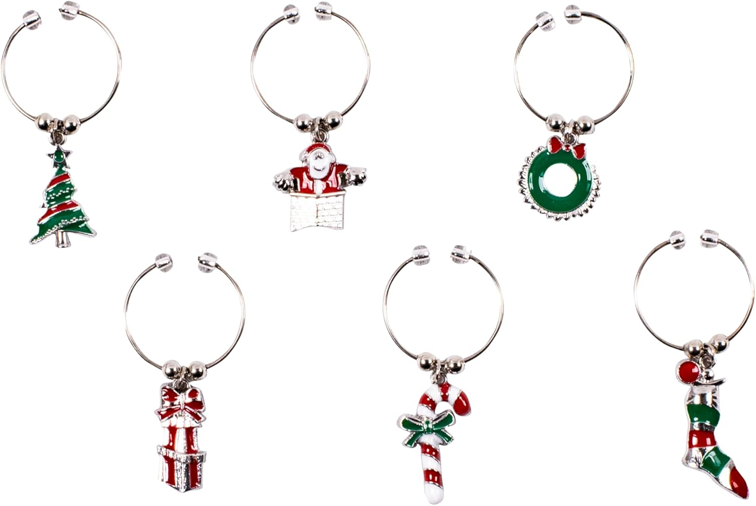 Avanti Enamelled Christmas Wine Charms