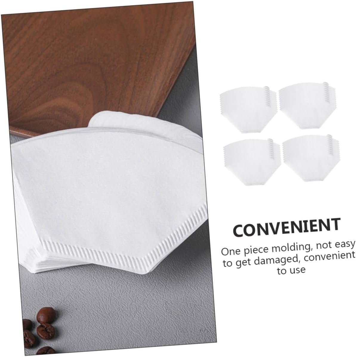 GRIRIW 200Pcs Disposable Cone Coffee Filter Papers for Espresso and Drip Coffee Unbleached Stackable Design Compatible with Machines Fast Brewing and Flavor-Preserving for Office and Home image number 3