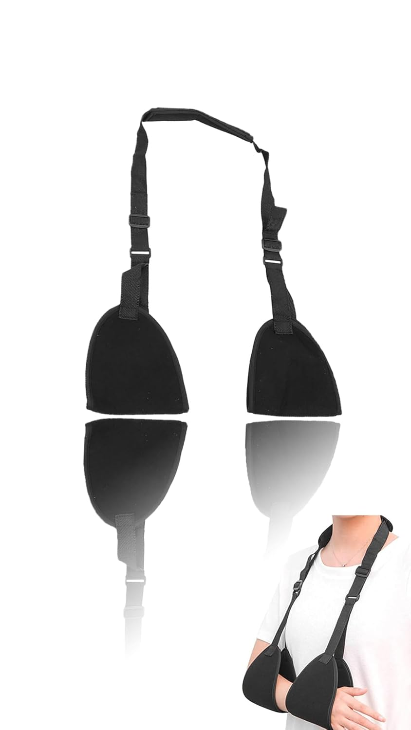 Adjustable Arm Support Sling for Rotator Cuff, Subluxation, & Post-Surgery Recovery - Comfortable & Durable Black Brace
