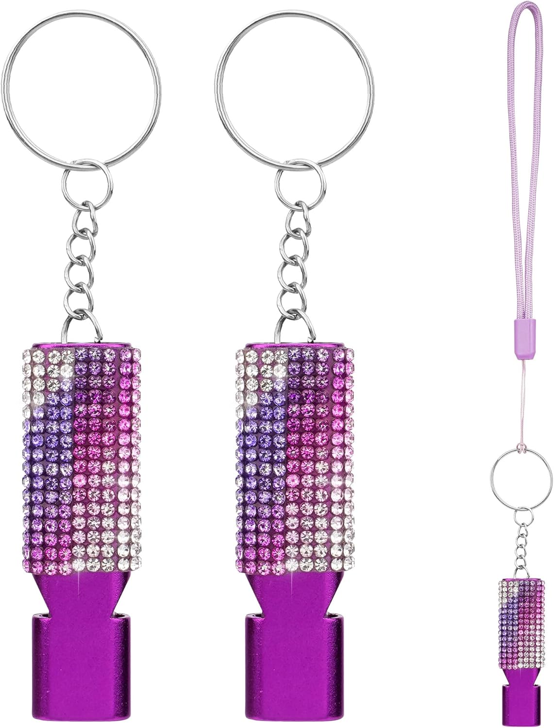 Biiange 2 Pack Bling Whistle, Whistle for Coaches with Lanyard, Coaches Referee Sports Whistles, Loud Metal Sports for Coachess, Referees, and Hikers